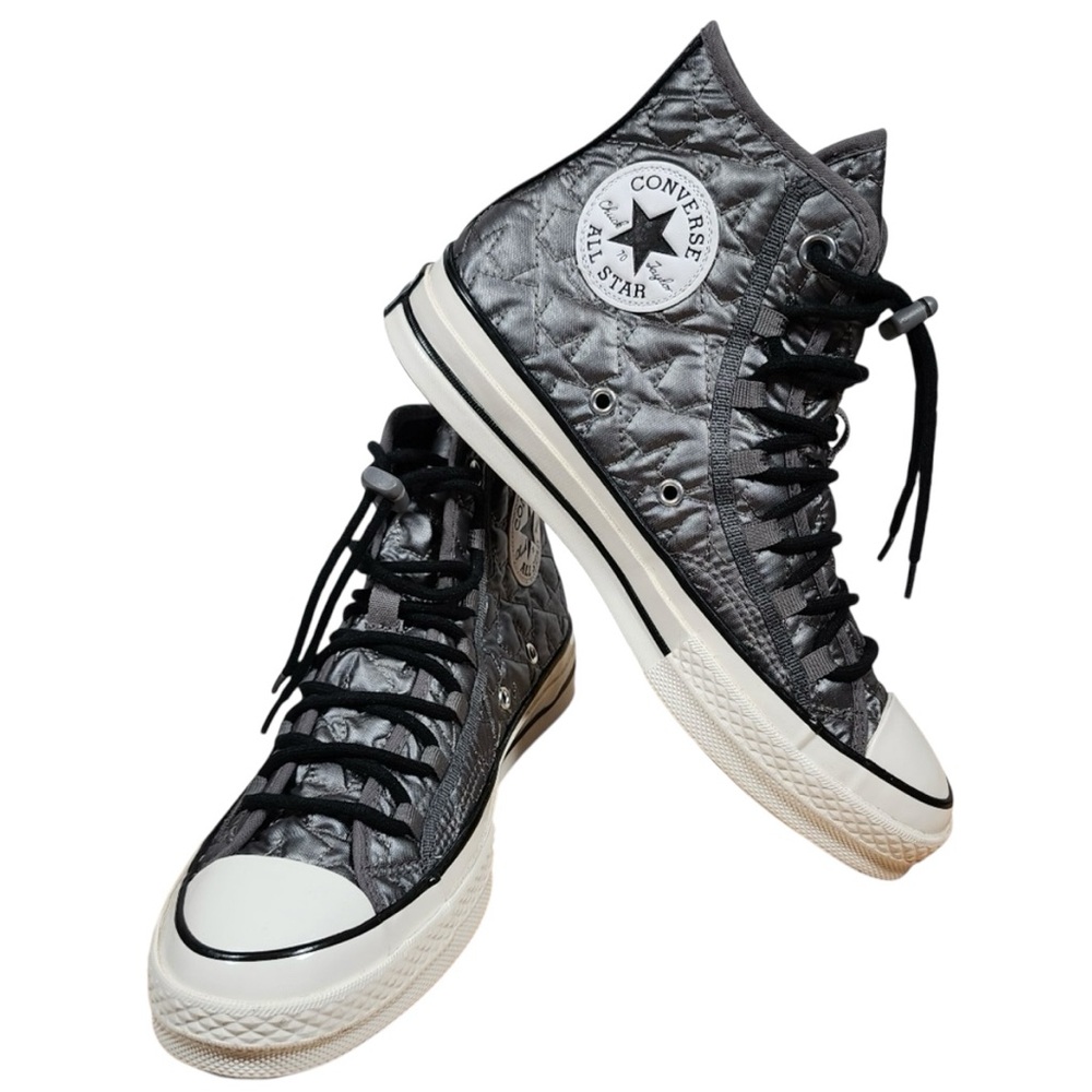 NWT W/O BOX CONVERSE CHUCK 70 QUILTED GUNMETAL/EGRET/BLACK HI TOPS SIZE 7 1/2